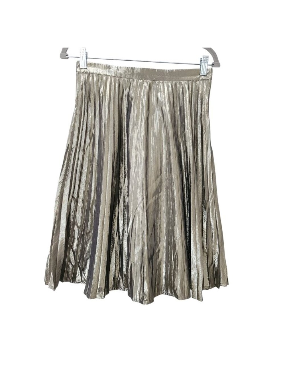 Gap Metallic Gold Pleated Skirt Womens Size 4 Metallic Gold Lined